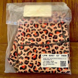 Fabletics High-Waisted Power Hold Leopard Print 7/8 Light Bonfire Meru